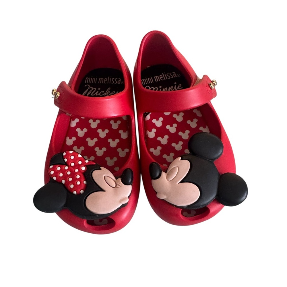Mini Melissa Red Dress Shoes with Minnie Mouse Charm